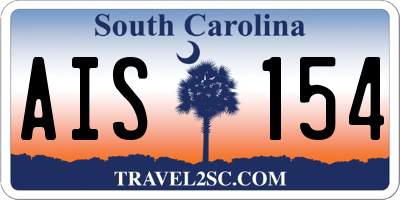 SC license plate AIS154
