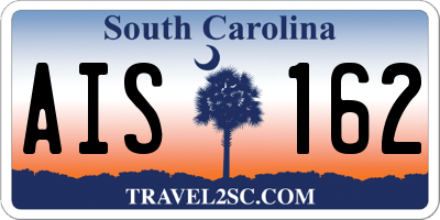 SC license plate AIS162