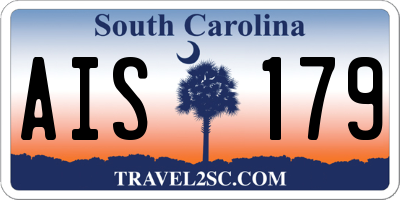 SC license plate AIS179