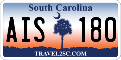 SC license plate AIS180