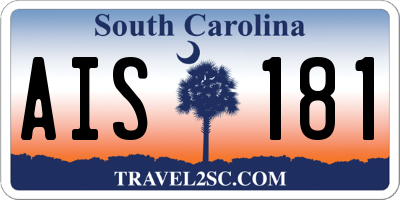 SC license plate AIS181