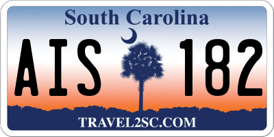SC license plate AIS182