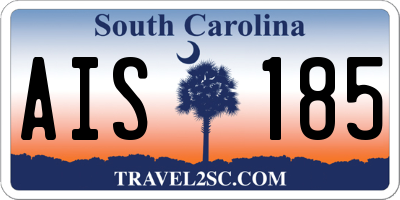 SC license plate AIS185