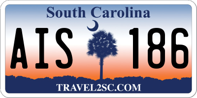 SC license plate AIS186