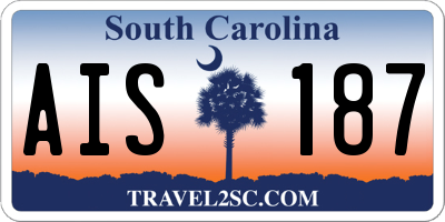 SC license plate AIS187