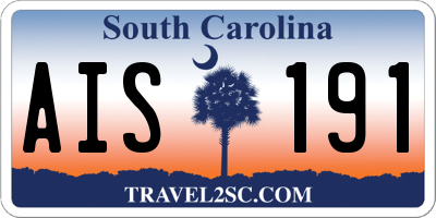 SC license plate AIS191