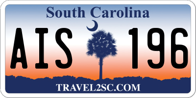 SC license plate AIS196