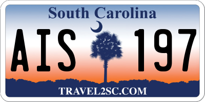 SC license plate AIS197