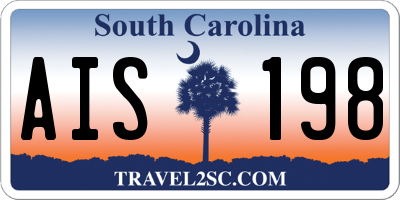 SC license plate AIS198
