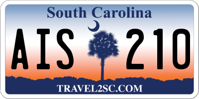 SC license plate AIS210