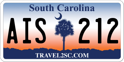 SC license plate AIS212