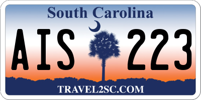 SC license plate AIS223