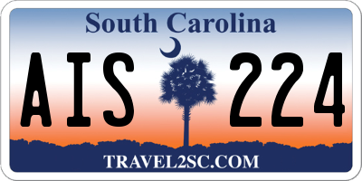 SC license plate AIS224