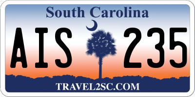 SC license plate AIS235