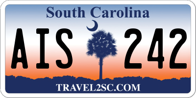 SC license plate AIS242