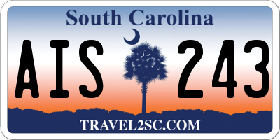 SC license plate AIS243