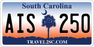 SC license plate AIS250