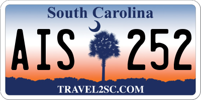 SC license plate AIS252
