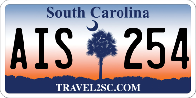 SC license plate AIS254