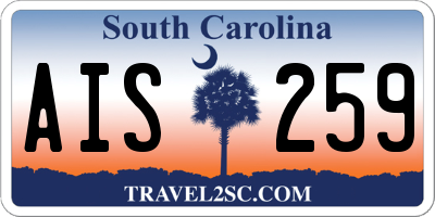 SC license plate AIS259