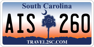 SC license plate AIS260