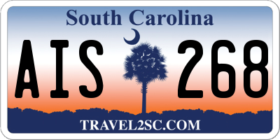 SC license plate AIS268