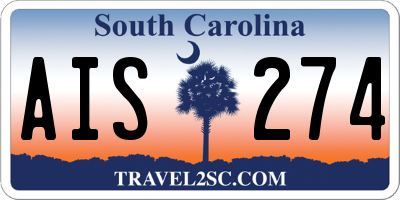 SC license plate AIS274