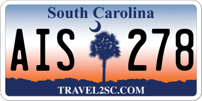 SC license plate AIS278
