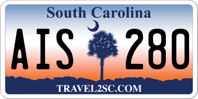 SC license plate AIS280