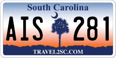 SC license plate AIS281