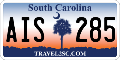 SC license plate AIS285