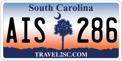 SC license plate AIS286