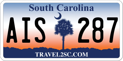 SC license plate AIS287