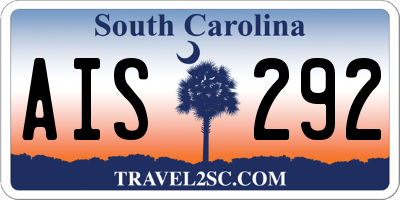 SC license plate AIS292
