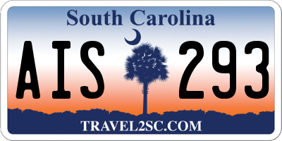 SC license plate AIS293