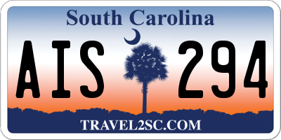 SC license plate AIS294