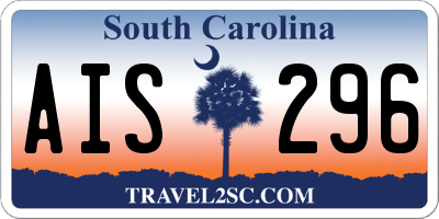 SC license plate AIS296