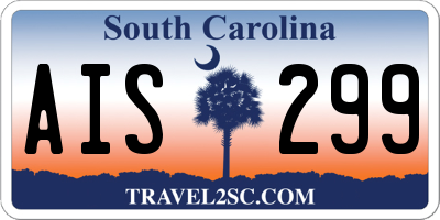 SC license plate AIS299