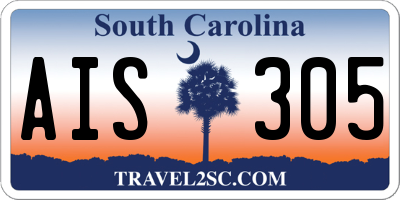 SC license plate AIS305