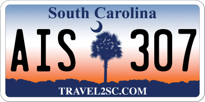 SC license plate AIS307
