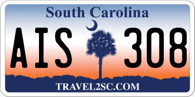 SC license plate AIS308