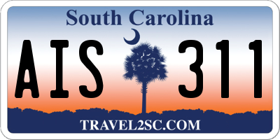 SC license plate AIS311