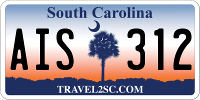 SC license plate AIS312