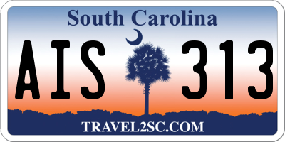 SC license plate AIS313