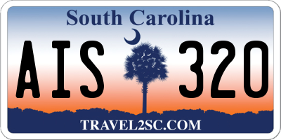 SC license plate AIS320