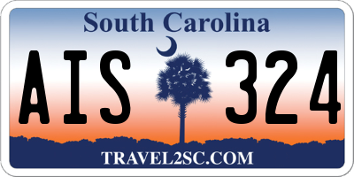 SC license plate AIS324