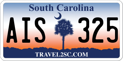 SC license plate AIS325