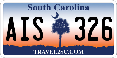 SC license plate AIS326