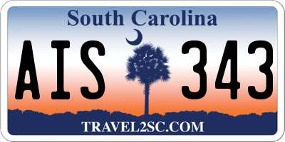 SC license plate AIS343