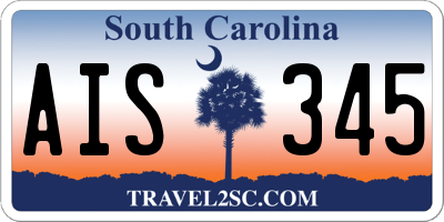 SC license plate AIS345